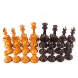 A Jacques chess set; the king 8cm high,