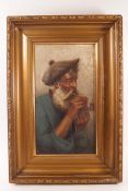19th century Italian School, Portrait of a fisherman and his pipe, oil on canvas,