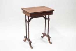 A Victorian mahogany occasional table on slender turned legs,