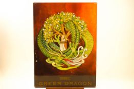A painted metal double sided Pub sign - 'The Green Dragon' in Wincanton,