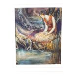 Zinkeisen, Woman by the lake, watercolour, signed lower right,