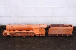 A re-constituted stone model of the Flying Scotsman, 1:15 scale,