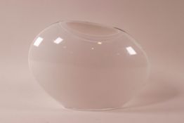 A Swedish glass seven sided vase, etched signature to base, 14cm high,