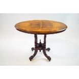 A Victorian walnut oval occasional table,