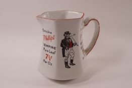 An earthenware advertising jug - 'Smoke Phillips',
