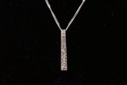A white gold and CZ pendant necklace and a 9ct chain. Stamped 375. Gross weight: 2.