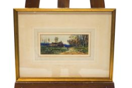 Sir Alfred East, figure in a landscape, watercolour, signed lower left, 9.