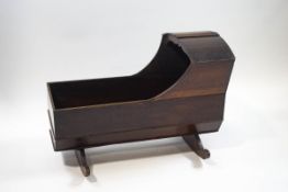 A late 18th/early 19th century ash child's cradle,
