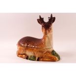 A mid 20th century Michel Caugant earthenware deer terrine, printed factory marks,