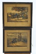 Hullmandel, after Edward Hull, Dick Turpin, hand coloured lithographs,