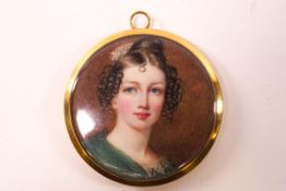 An 18th century portrait miniature of the Duchess of Rutland by Anne, Countess of Chesterfield,