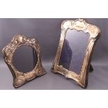 An art nouveau style silver photograph frame, 22cm x 13.