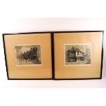 W Murray, Old Curiosity Shop, Old Houses, Holborn, Etchings, Signed and titled in pencil,