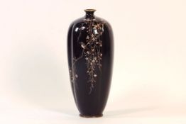 A Japanese cloisonne enamel vase, of lobed oviform shape,