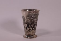 A Danish silver posy vase,