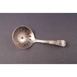 A Regency silver pierced caddy spoon, London 1801, by Alice and George Burrows,