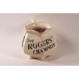 A Bristol Pountney & Co Ltd 'Say Rogers' Champion' ale jug, 11.