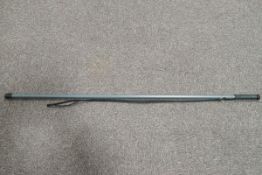 A heavy wading stick with rubber grip handle