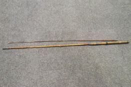 A 1930's roach fishing rod, given as a Champion rod from The News of the World competition,