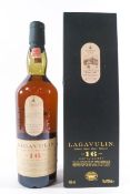 A bottle of Lagavulin single Islay malt whisky,