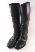 A pair of gentleman's black leather riding boots,