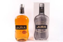 A bottle of Jura 10 year single malt whisky