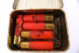 Five Winchester 10 bore shotgun cartridges,