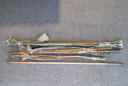Two three piece split cane rods,
