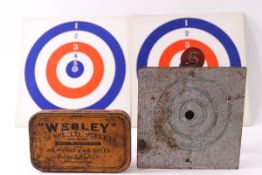 A rare 'Bell' air gun target and pellet tin