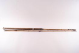 A bamboo three piece fishing rod and reel