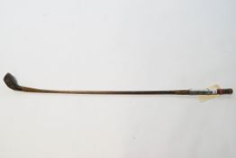 A 19th century hickory shafted W M Park long nose driver, Open Winner 1860,