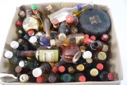 A box of miniatures - spirits and liqueurs