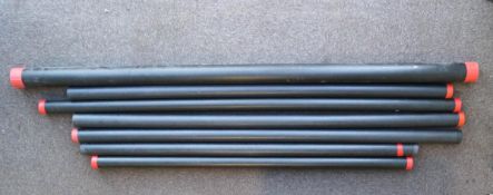 Seven fishing rod tubes