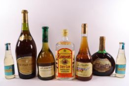 A small quantity of alcohol, including Gordon's gin, Chardonnay,