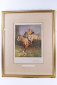 Lionel Edwards, 'Point-to-Point', coloured print, signed in pencil to the margin, 31cm x 22.