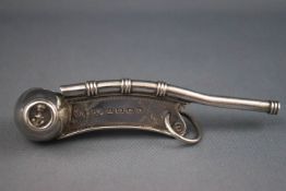 A George Unite silver boatswain's whistle, with engraved decoration, 8.