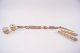 Various Victorian ivory and bone sewing and other items,
