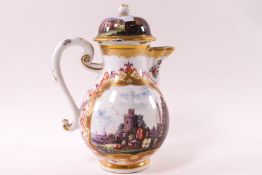 A rare Meissen porcelain coffee pot and cover, of pear form, circa 1730,