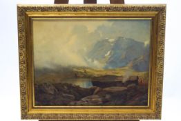 Victorian school, Extensive highland landscape, oil on canvas,