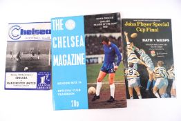A quantity of Chelsea football programmes, 1950's-70's, including one signed by Ronnie Corbett,