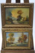 Dutch, 20th century School, Landscapes, oil on panel, a pair, signed lower right,