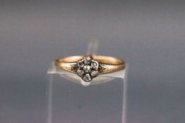 A Victorian gold and diamond cluster ring,