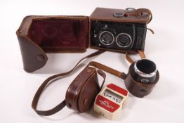 A Franke & Heidecke Rolleicord camera with Compur lens,