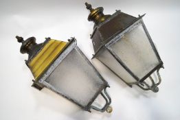 A pair of lamps from Bittern Railway Station,