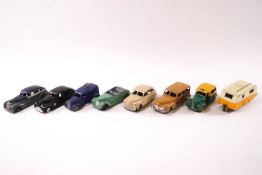 A collection of eight 1950s Dinky die-cast vehicles,