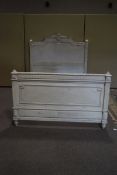 A French white painted wooden double bed