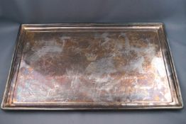 A Victorian silver rectangular tray, the centre engraved with a coronet above "S", 44cm x 27cm,