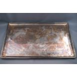 A Victorian silver rectangular tray, the centre engraved with a coronet above "S", 44cm x 27cm,