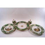 A pair of Paris porcelain plates from a Jacob Petit dessert service, circa 1830,