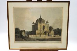 Thomas Daniell, Mausoleum of Sultan, Purveiz, Near Allahabad, handcoloured aquatint,